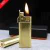 Nieuwste messing vintage retro kerosine lichter draagbare metalen poelie sigaretten accessoires winddichte gadgets mannen geschenken