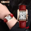 SKMEI Orologi da donna di marca Moda orologio al quarzo casual Orologio da polso da donna in pelle impermeabile Orologio da donna Relogio Feminino 210310244a