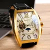 Orologi da polso che vendono copia orologio quadrato da uomo orologi meccanici automatici vuoti cinturino in pelle tourbillon mano orologio da polso maschile3087