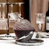 Bar Tools 360 Rotating Wine Decanter Tumbler Desig Magic Glass Set Luxury Creative Crystal Dispenser Goblet Liquor Bottle Home Bar Party 231218