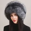 Beanie Crânio Caps Outono e Inverno 2023 Mulheres Genuína Natural Fur Cap Russo Chapéu Real Dome Mongol 231219