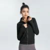 Nouveau haut de mode vente chaude vestes d'entraînement pour femmes veste de course légère veste de course à glissière complète hauts vêtements de sport avec trous pour le pouce BJ