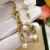 Luxur Designer Monogram Armband Women's Classic Fashion Ornament Armband Justerbart Pearl Petal Armband Women's Gold Vintage Armband Christmas Gift