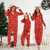 Familie Bijpassende Outfits Elanden Print Jumpsuit Met Capuchon Kerst Homewear Paar Pyjama 2023 Ouder Kind 231218