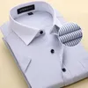 Camisas casuais masculinas mrmt 2023 marca mangas curtas listras oblíquas camisa branca para macacão masculino lazer auto-cultivo