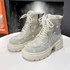 الترتر نساء Diamond 951 Short 2024 Autumn Winter British Fashion High Top Top Heel Cheel Up Boots Outdoor Party Nasual Shoes 231219 a