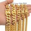 Kettingen 6 8 10 12 14 16 18mm Miami Cubaanse Ketting Voor Mannen 24 Inches Gold link Curb Rvs Hip Hop Jewelry273M