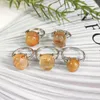 Bagues de cluster Real Hair Quartz Bague Hairstone Bijoux Rutilé pour les femmes Gemstone Healing Crystal Cadeau