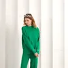 Pantaloni a due pezzi da donna Maglioni verdi Set di pantaloni Donna Lungo Autunno Estate Lavorato a maglia Abiti primaverili Top Y2k Maglione dritto 2023