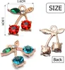 Charms 16pcs Sweet Cherry Shaped Crystal Charms Fruit Cherry Rhinestone Pendants Craft Supplies for Jewelry Making 8 Colors 16x18mm 231218