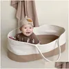 Baby Cribs Born Basket 70x40x25cm Portable Cotton Rope Woven Nest For Borns Slee Bed 230918 Drop Delivery Kids Maternity Nursery Beddi Otqci