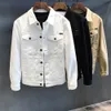 Herrjackor Herrens topp Casual Slim White Jacket Casual Workwear Denim Jacket 231219