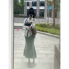 Blouses pour femmes Coréen Vintage Court Vêtements d'extérieur Denim Layup Wear Top Débardeur Blanc Sangle Chemise À Manches Longues Femmes Vêtements Deux Pièces Ensemble