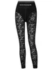 Pantaloni da donna 2023 abiti autunnali vestiti Streetwear nero per donna pantaloni a vita alta skinny leggings sexy in pizzo da donna