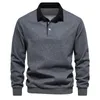 Pulls pour hommes 2023 Automne Polo Col Sweat-shirts pour hommes Coton Mode Pull Casual et Social Wear Chemise de couleur unie
