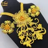 Conjuntos de joyería de boda ANIID Dubai 24k Conjunto de color dorado para mujer Lujo Único Colgante grande Collar Pendientes Regalos Accesorio de fiesta 231219