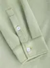 Chemises décontractées pour hommes ZAFUL Couleur unie Faux Daim Manches longues Polo Col Chemise avec poche avant Pull Basic Top Z5105035