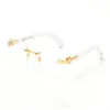 Nouveaux styles de mode sport bois blanc corne de buffle lunettes hommes lunettes de soleil vintage décor en bois bambou jambes cadres viennent avec boîte rouge285D