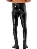 Pants Black Mens Moto Biker Tight Pants Twoway Zipper Crotch Trousers Wet Look Patent Leather Skinny Pants Clubwear Leggings