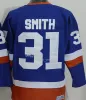 Maglie vintage da hockey di New York 22 Mike Bossy 5 Denis Potvin 9 Clark Gillies 19 Bryan Trottier 31 Billy Smith 32 Steve Thomas 16 Pat Lafo 53