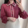 Damesblouses Shirts 2023 Dames Schattig Strikje Lint Tops Preppy Stijl Vintage Japan Korea Ontwerp Knop Elegant Formeel 231219