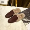 Slippers Designer slippers lady's fashion coat baotou Muller shoes rabbit hair half slipper casual shoes T15 231219