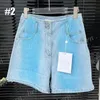 Jeans de la mode Premium Shorts denim Shorts de gradient bleu clair pantalon long