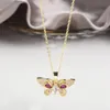 Pendant Necklaces Korean Super Fairy Girl Fantasy Crystal Butterfly Necklace Female Clavicle Chain Daily Wear