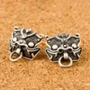 Dingle örhängen verklig S925 Sterling Silver Lucky Bless Pixiu Stud Woman Man Gift