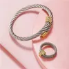 Bracelet Fashion Ring Set pour femmes hommes Punk en acier inoxydable poignet en métal Bracelet sans décoloration couleur bijoux accessoires cadeaux 231219