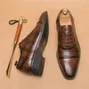 Robe chaussures marque classique hommes en cuir véritable bout carré banquet bureau affaires mocassins haut de gamme