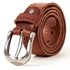 Belts 2023 Brand Name Quality Striped Genuine Leather Men's Fashion Man Pin Buckle For Men Cow Skin Belt 2024