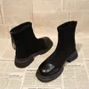 Botas de primavera para niños en otoño e invierno, nuevos botines de estilo coreano, populares este año, botas cortas finas de estilo occidental para mujer