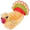 Set di stoviglie Cesto di frutta in rattan a forma di tacchino Cestini di pane intrecciati in vimini Vassoio per esposizione Ciotola per tessitura