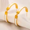 New Arrival Gold Plated Stainless Steel Hoop Designer Jewelry Famous Brands Letter Cuff Earrings for Women.