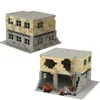 Inne zabawki WW2 Wojskowe sceny wojny ruiny Building Zestaw Blockhouse Zestaw Zniszczone domy Fortress Bricks Toys Boys Prezent 231218