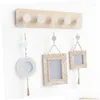 Hangers Racks Wall Mounted Coat Rack Entryway Hanging Wood With 5 Hooks Rail For Scarf Bag Towel Easy To Use Drop Delivery Home Garden Otcki