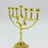 Candelabros Candelabro de metal Hanukkah Titular Shabat Estrella hexagonal Colgante Candelabro Decoración 7 Rama Soporte Durable