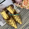 Womens Designer Shoes Botte Venetas Alfie Slippers Openback Leather Tisters Maifen Holiday Hollow Woven Leather Pointed Sandals For Summer Slim High Heels We HB6C