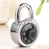 Door Locks Padlock Suitcase Cabinet Rotary Digit Combination Password Coded Lock Round Dial Number Bicycle Travel Security Lage Home Dhlcy