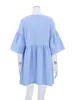 Dames Nachtkleding Losse Nachtkleding Katoen Peplum Halve mouw V-hals Vrouwelijke 2023 Lente Casual Vrouw Jurken Effen Pyjama 231219