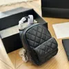 Fashion Cowhide plaid pattern classic designer backpack Women's Mini channel Backpack Leather Shoulder Bag 5A Handbag Luxury Chain Mobile Phone Bag Book Bag