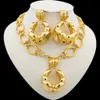 Wedding Jewelry Sets Gold Plated Choker Set Drop Earrings Luxury Bridal African Brazilian Large Necklace Party Jewellery 231219