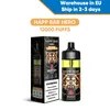 Happ Plus Puff Smoke 12K Vape Elf 12000Puffs Pod Disposable Big Smoke Electronic Cigarettes 2% 5% Strength Blueberry Taste Vaper Juice with Led Light