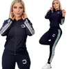 2024C lente Damestrainingspakken Luxe merk mode Casual 2-delige set jas + broek designer rits vesten bedrukt wit sportpak set