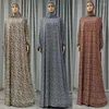 Etnische kleding Islamitische Kaftan Modest Volledig dekmantel Ramadan Eid Moslim Vrouwen Hanke Hajab Print Dress Arabische Femme Midden -Oosten Kleding