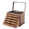 Pudełka na biżuterię szufladę pudełko biżuterii organizator magazynowy chiński styl sosny drewniane duże pudełko luksusowe kolczyki z litego drewna 231218