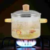 Bols Clear Soup Pot Ragoût pour la cuisson du thé avec couvercle Cuisine Verre Ustensiles de cuisine Cuisinière à la maison Nouilles