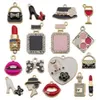Großhandel Mode Multi Farben Lippen Lippenstift Parfüm Tasche Emaille Designer Charms für die Schmuckherstellung