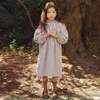 Robes de fille printemps et automne filles coton Casaul robes bébé enfants princesse bulle manches plis robes Costume enfants vêtements